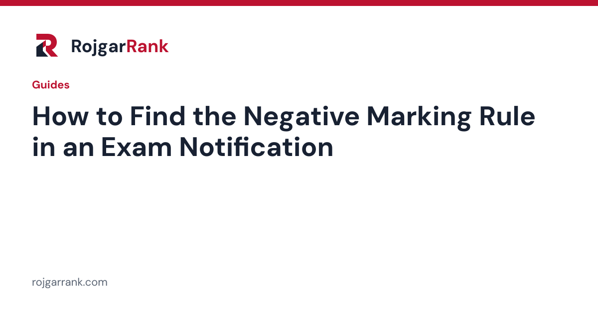 How to Find the Negative Marking Rule in Your Exam's Official Notification — title card