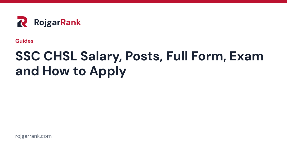 SSC CHSL Salary, Posts, Full Form, Exam and How to Apply — title card