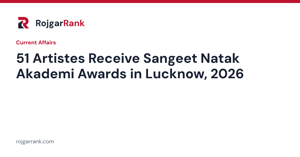 51 Artistes Receive Sangeet Natak Akademi Awards in Lucknow, 2026 — title card