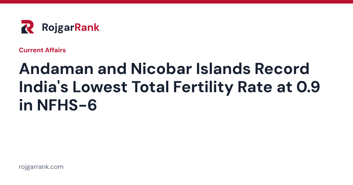 Andaman and Nicobar Islands Record India's Lowest Total Fertility Rate at 0.9 in NFHS-6 — title card