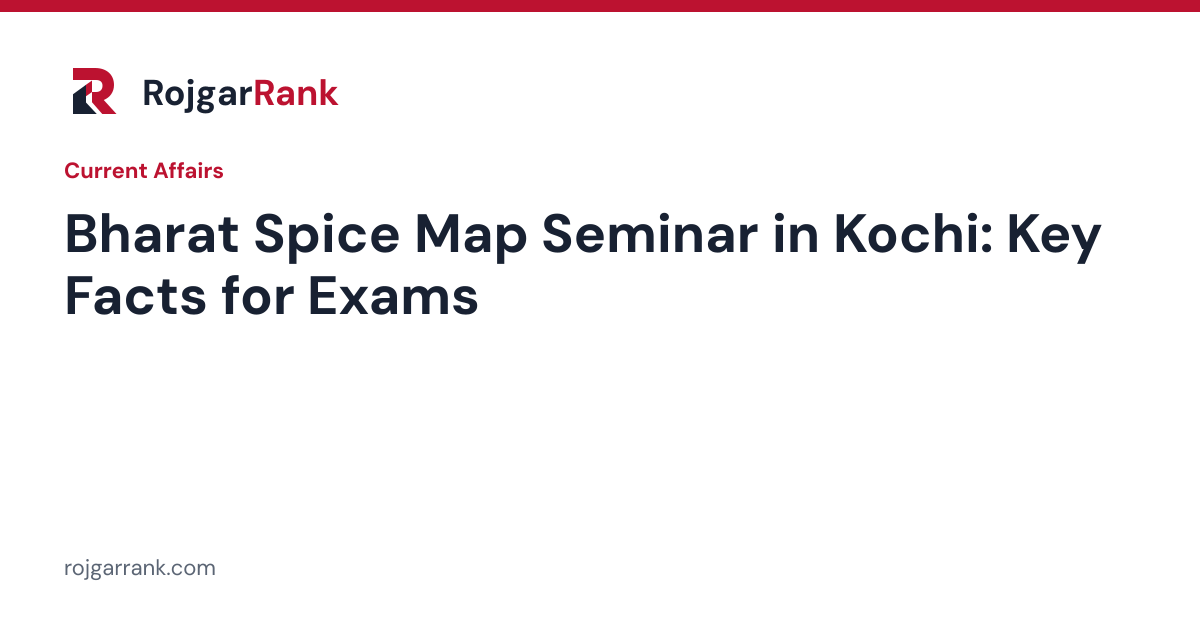 Bharat Spice Map: Kochi Seminar on Matching Spice Production with Demand — title card