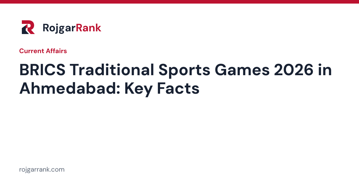 BRICS Traditional Sports Games 2026: Ahmedabad to Host Demonstration Event on 12–13 October — title card