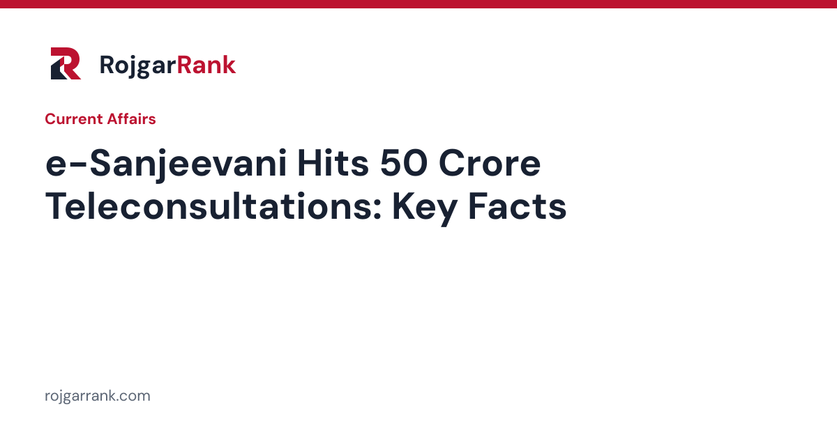 e-Sanjeevani Crosses 50 Crore Teleconsultations: Key Facts and Exam Context — title card