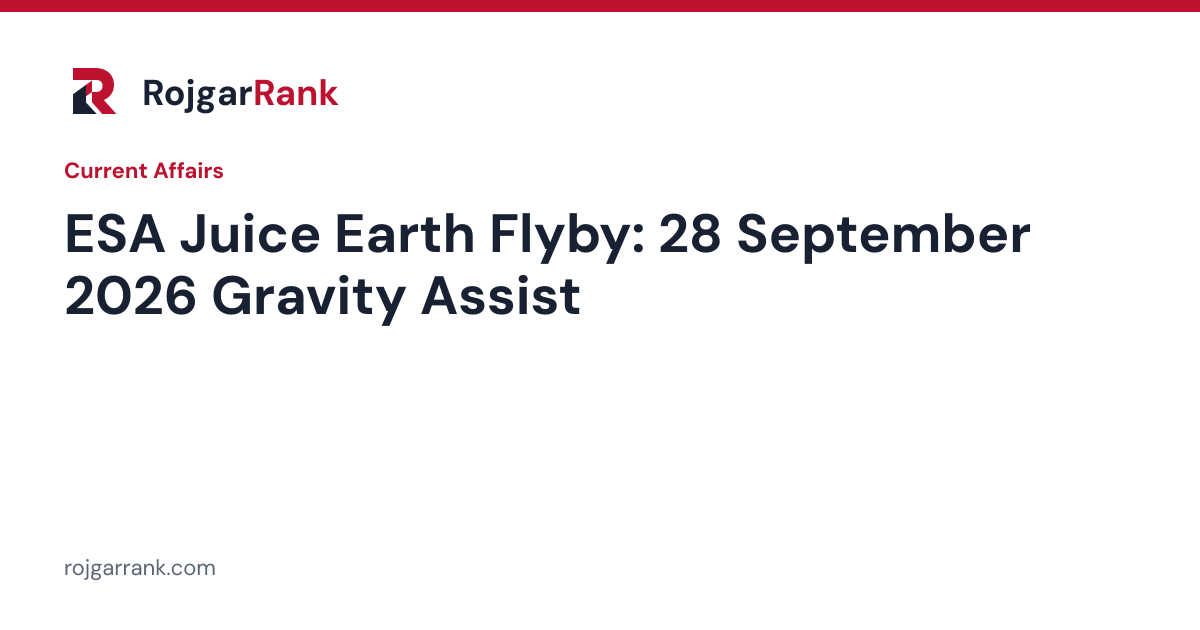 ESA Juice Completes Earth Gravity Assist: Key Facts and Exam Context — title card