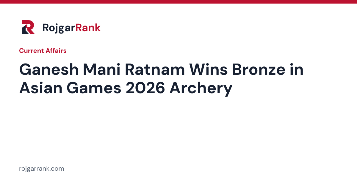 Ganesh Mani Ratnam Wins Bronze in Men’s Individual Compound Archery at Asian Games 2026 — title card