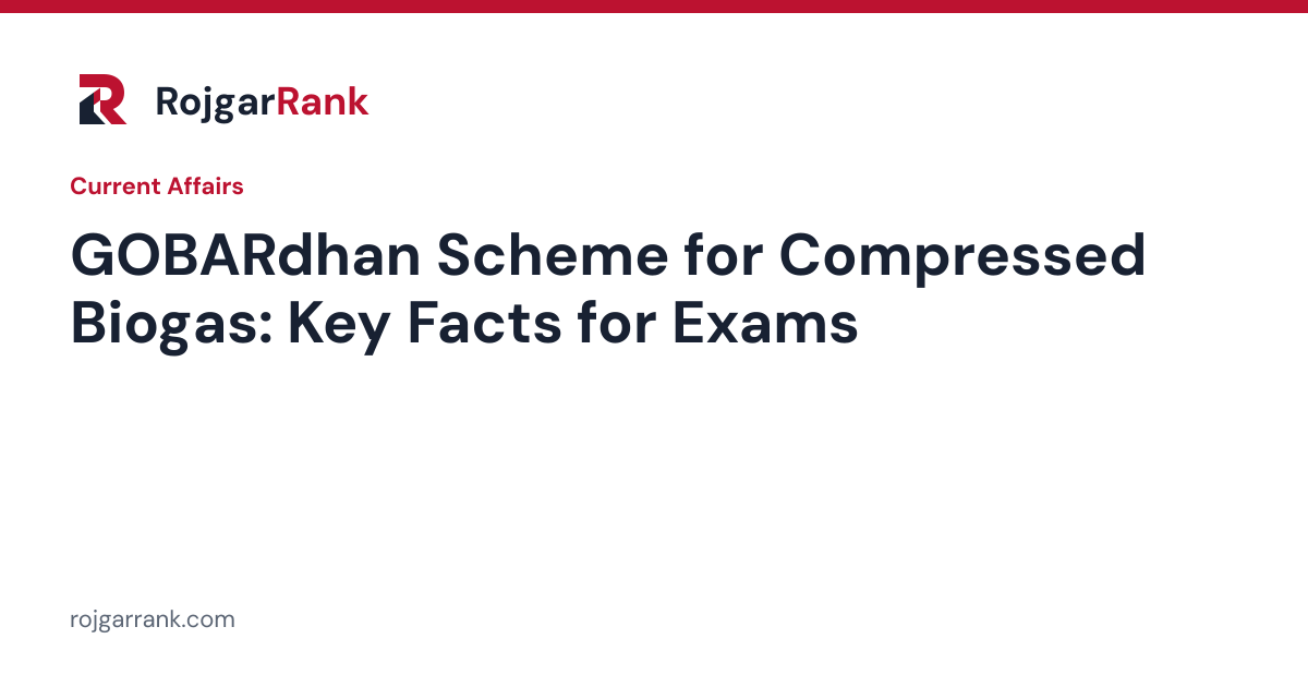 GOBARdhan Scheme for Compressed Biogas: Launch Date, Outlay and Key Features — title card