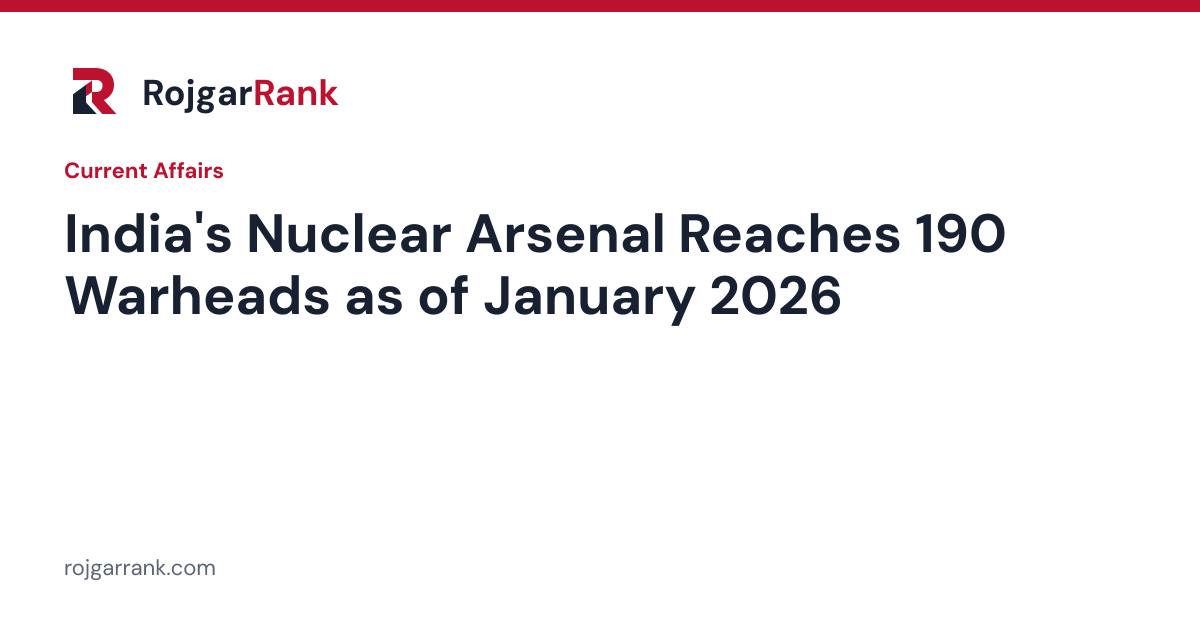 India's Nuclear Arsenal Reaches 190 Warheads as of January 2026 — title card