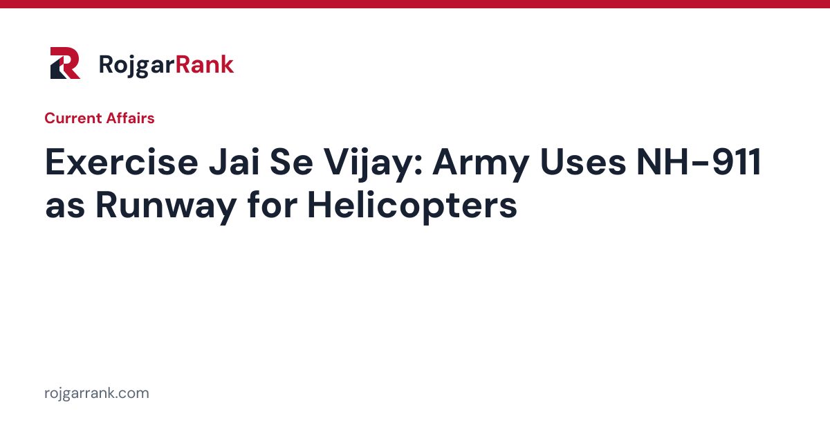 Indian Army Conducts Exercise Jai Se Vijay on NH-911 Near India-Pakistan Border — title card