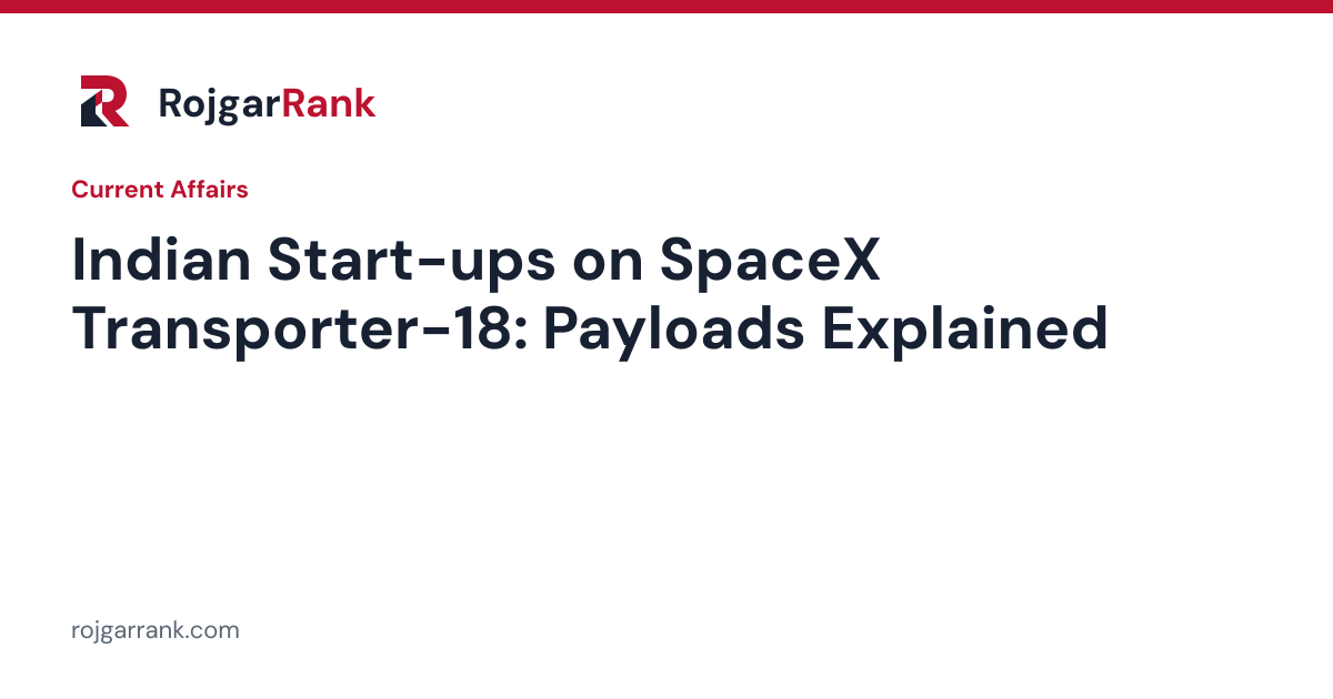 Indian Start-ups on SpaceX Transporter-18: Dhruva Space, TakeMe2Space and SatLeo Payloads Explained — title card