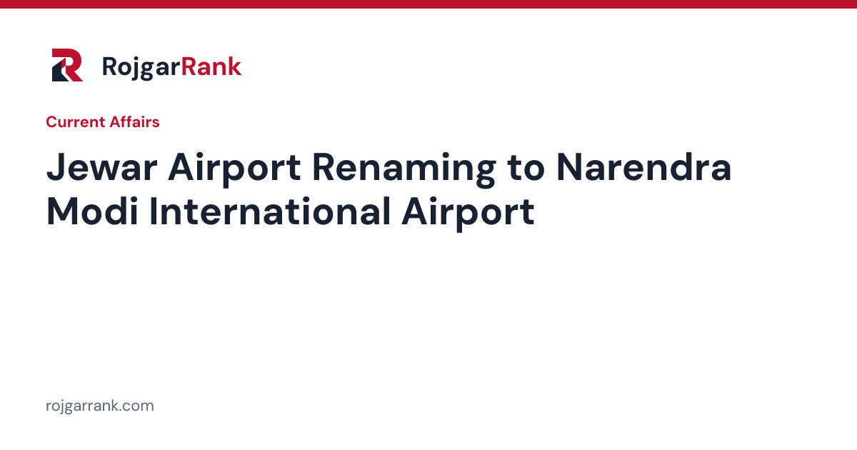 Jewar Airport Renaming: UP Cabinet Approves 'Narendra Modi International Airport, Noida-Jewar' — title card
