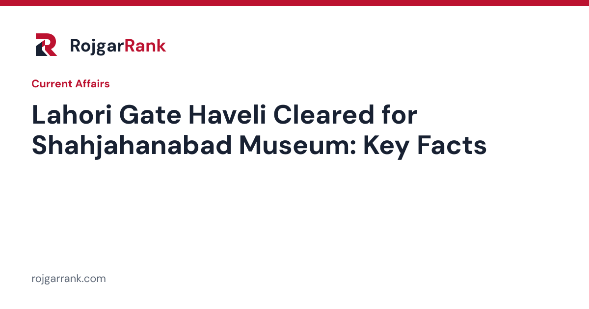 Lahori Gate Haveli Cleared for Shahjahanabad Museum in Old Delhi — title card