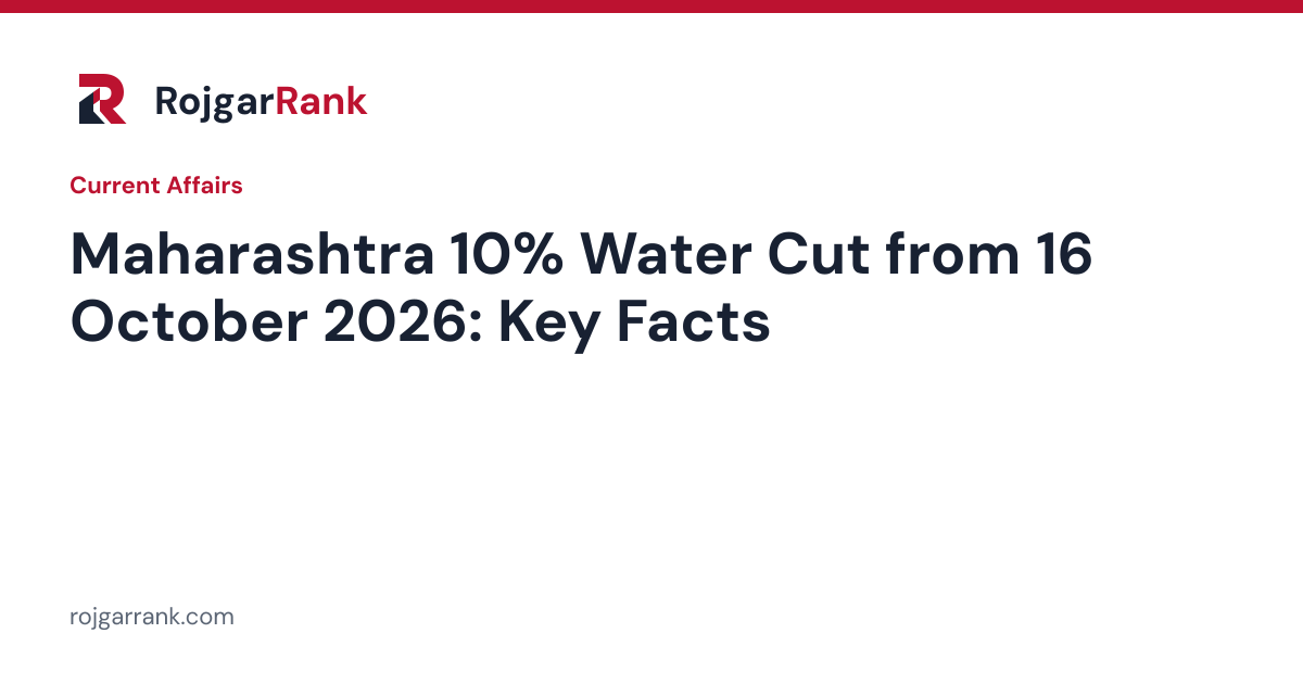 Maharashtra 10% Water Cut From 16 October 2026: What the Order Says — title card