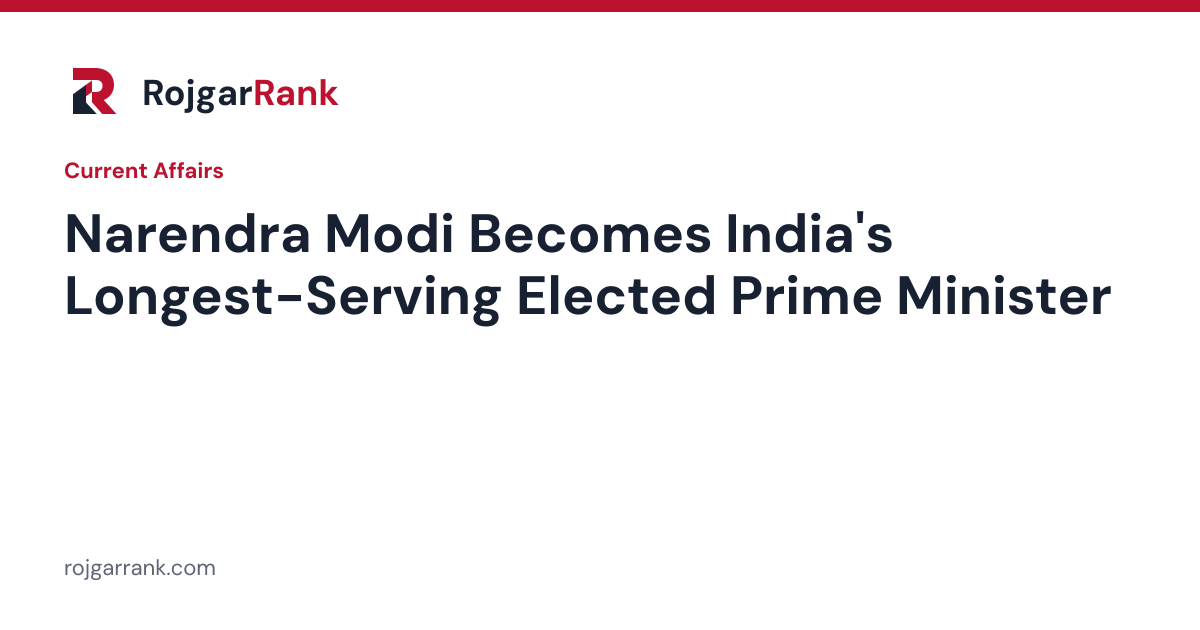 Narendra Modi Becomes India's Longest-Serving Elected Prime Minister — title card