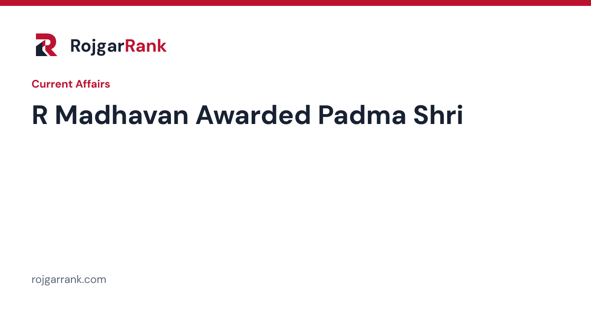 R Madhavan Awarded Padma Shri — title card
