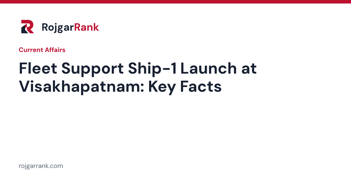 Rajnath Singh to Launch Fleet Support Ship-1 at Visakhapatnam on 6 October 2026 — title card