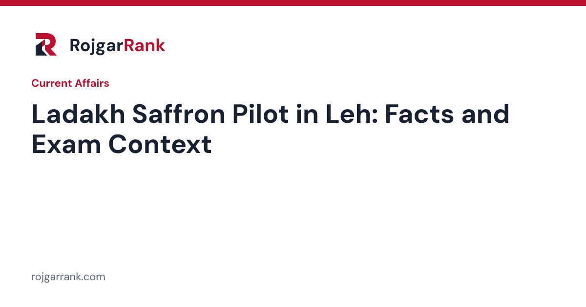 Saffron Cultivation Begins in Ladakh: Leh Pilot Project Explained — title card