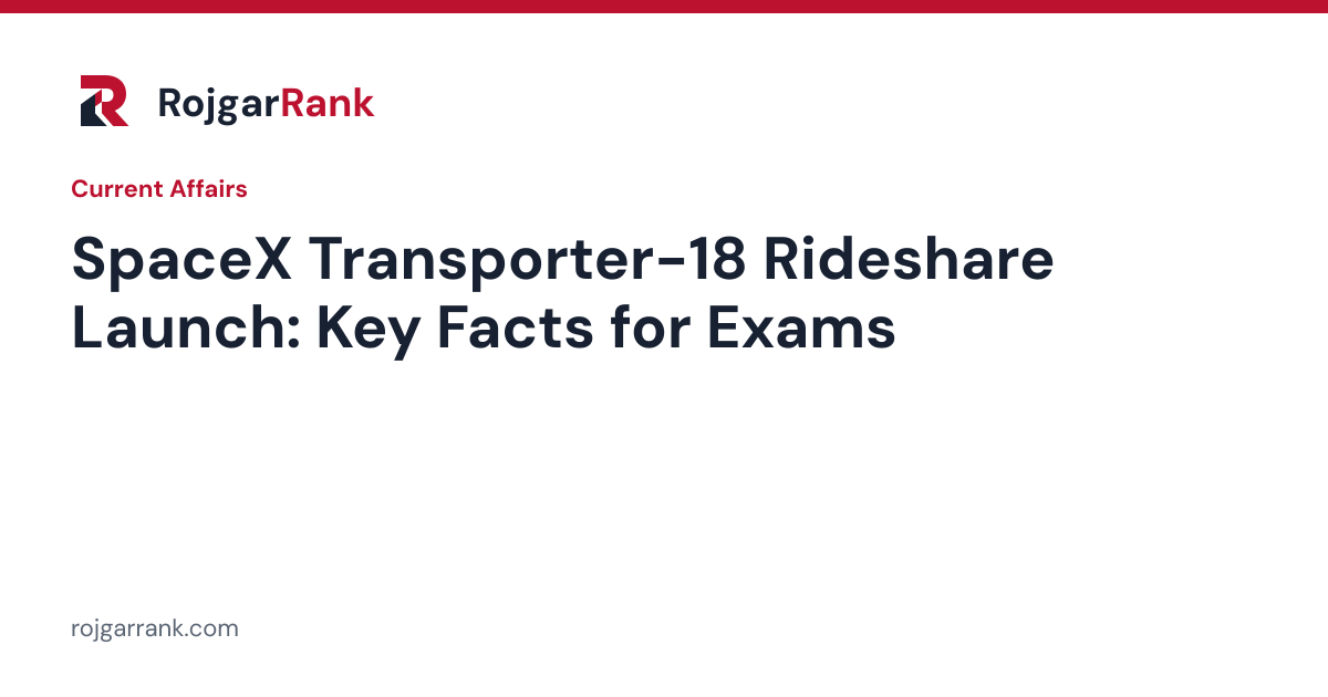 SpaceX Transporter-18 Smallsat Rideshare Launch: Key Facts and Exam Context — title card