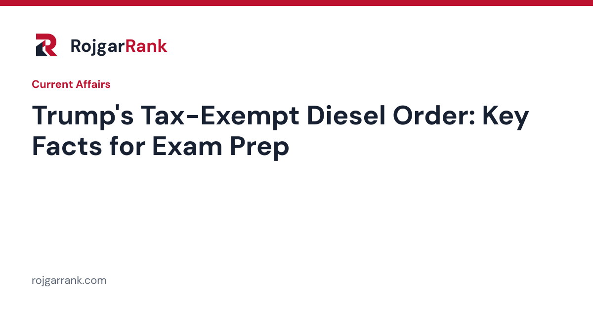 Trump Expands Access to Tax-Exempt Diesel: What the 5 October 2026 Order Says — title card