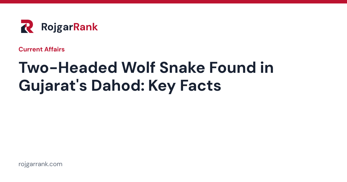 Two-Headed Wolf Snake Rescued in Gujarat's Dahod District: Key Facts — title card