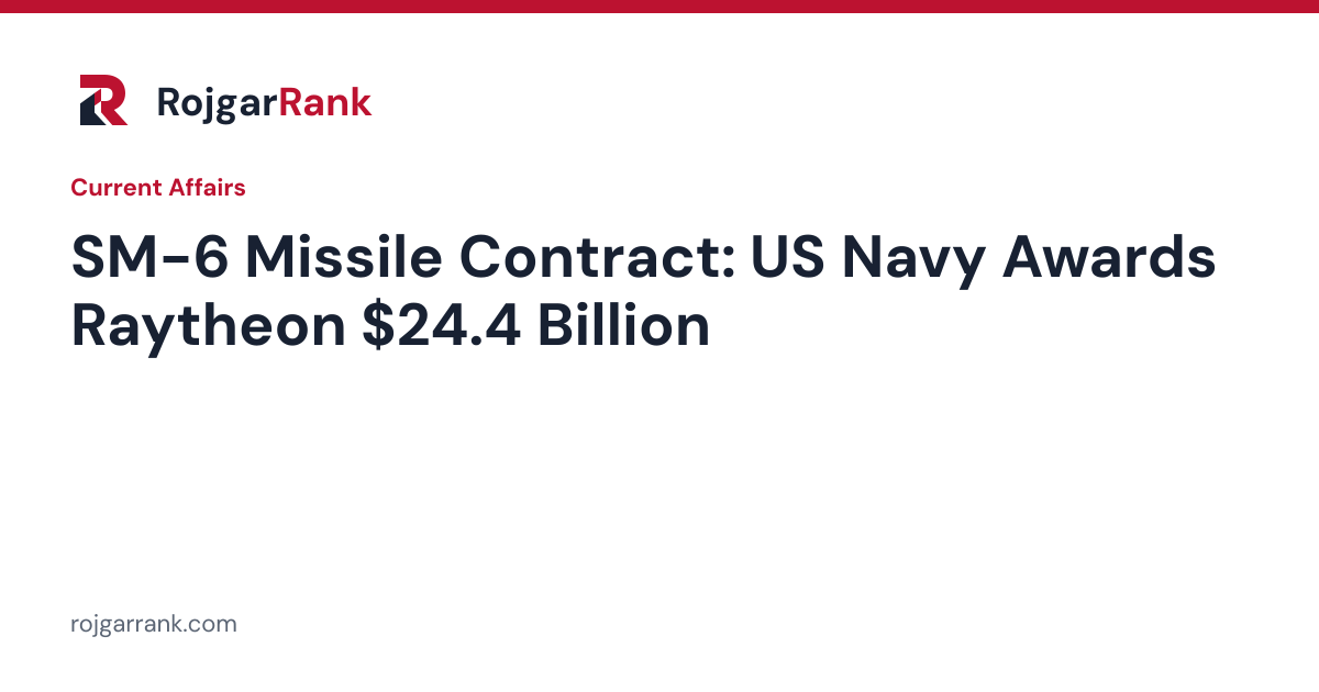 US Navy Awards Raytheon Up to $24.4 Billion SM-6 Missile Contract: Key Facts — title card