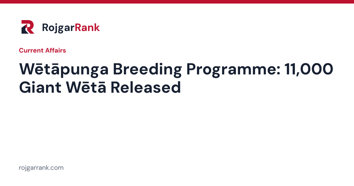 Wētāpunga Conservation: 15-Year Breeding Programme Releases About 11,000 Giant Wētā in New Zealand — title card